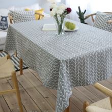 Arrow Patterned Cotton Linen Tablecloth