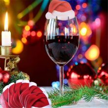 Christmas Santa Hat Wineglass Decoration