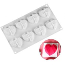 8 Cavity 3D Geometry  Heart Shaped Silicone Mould Mold
