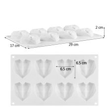 8 Cavity 3D Geometry  Heart Shaped Silicone Mould Mold